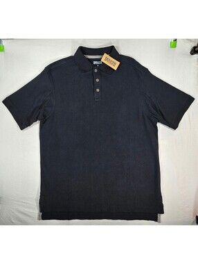 Duluth Trading Co Men’s M Polo Shirt Black 100% Cotton Short Sleeve NWT